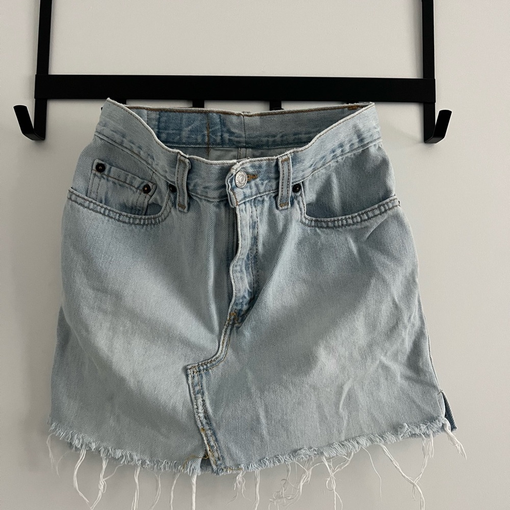 LEVI VINTAGE Light Blue Denim Mini Skirt